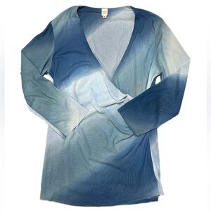 Vintage Sweet Pea Sky Blue Mesh Top